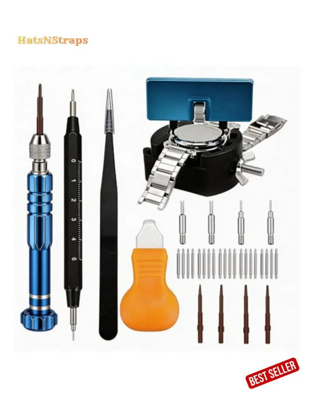 Watch Battery Replacement Tool Kit - Spring Bar Tool, Screwdriver, Case Opener,